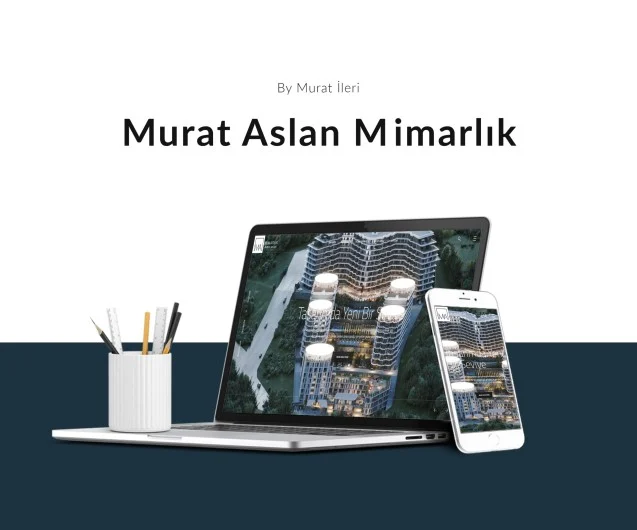 Murat Aslan Mimarlık için Murat İleri tarafından hazırlanan web tasarımı / kurumsal kimlik çalışması