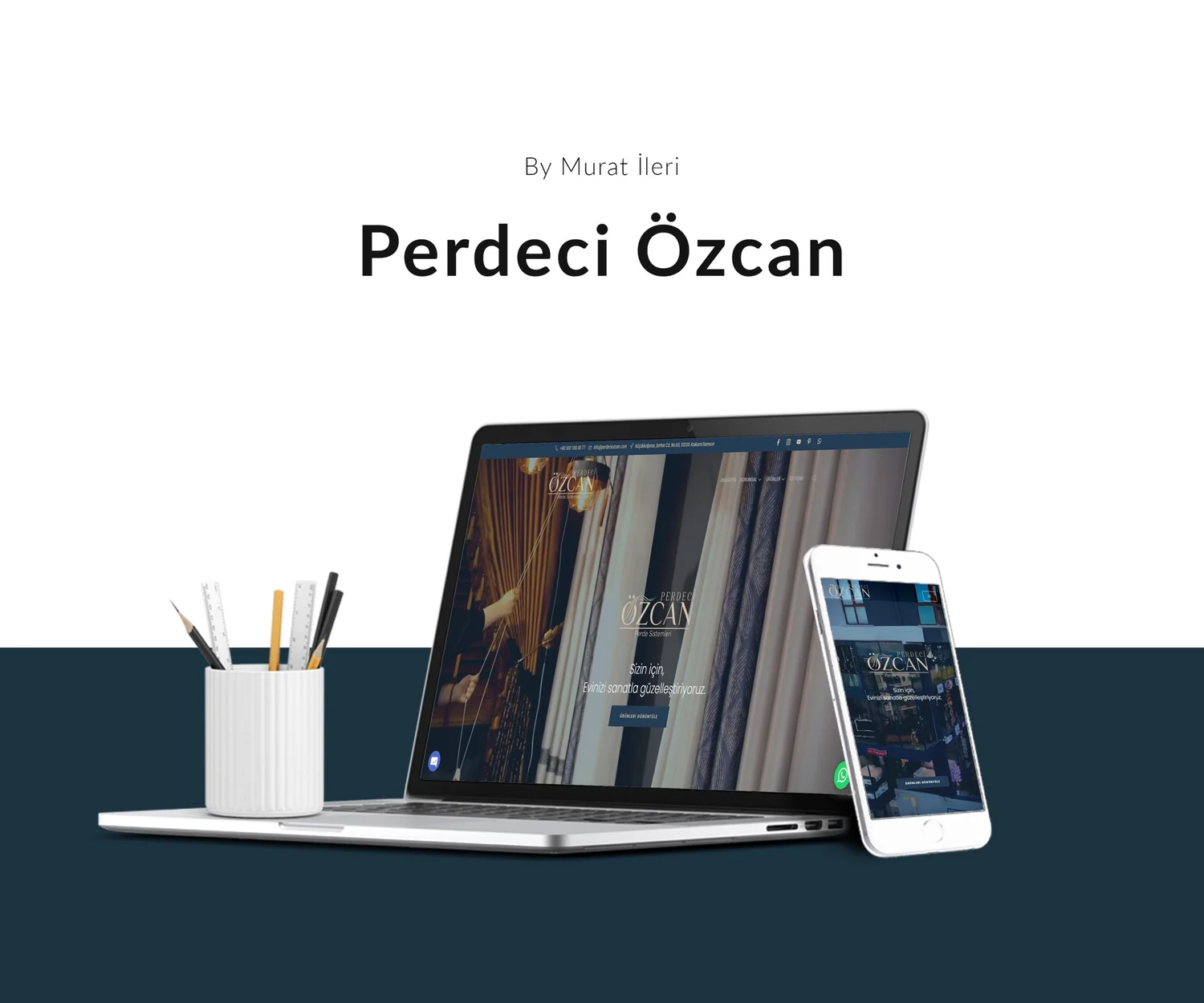 Perdeci Özcan için Murat İleri tarafından hazırlanan web tasarımı / logo tasarımı çalışması